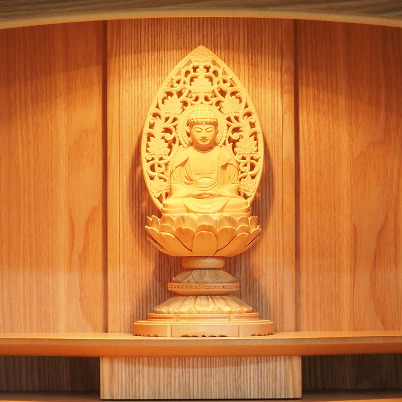 曹洞宗・臨済宗】桧 座釈迦 丸台座 - INORI PLACE工匠館INORI PLACE工匠館