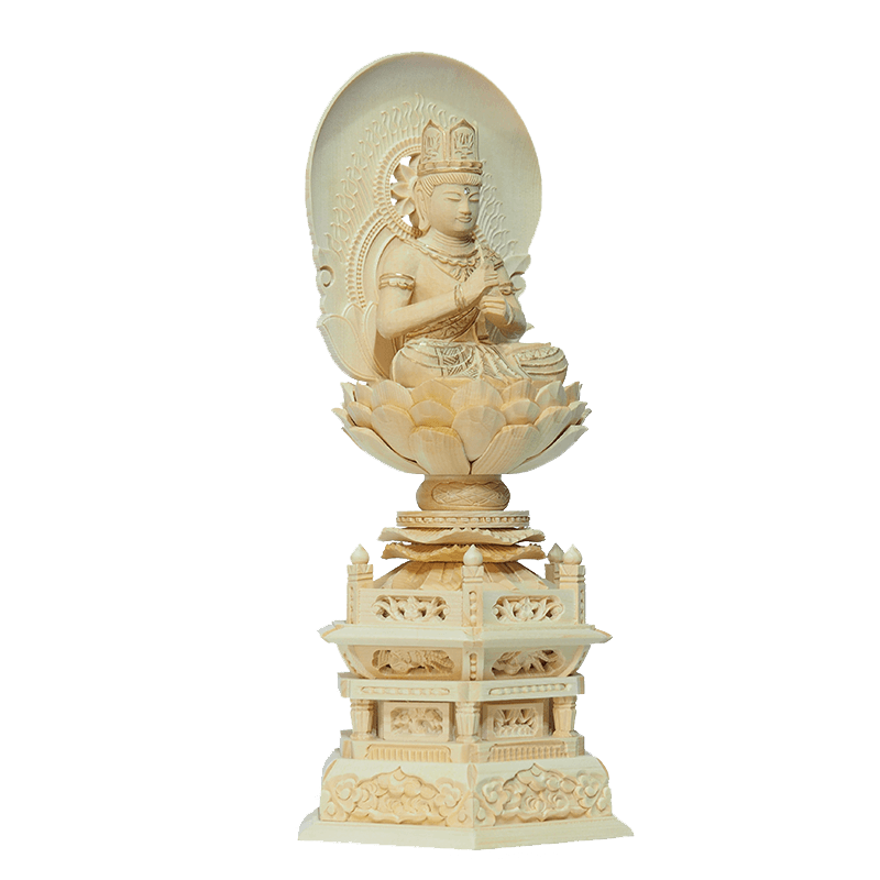 真言宗】桧 大日如来 六角台座 金泥書 - INORI PLACE工匠館INORI PLACE